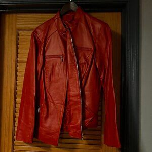 Jessica London Red Leather Jacket
